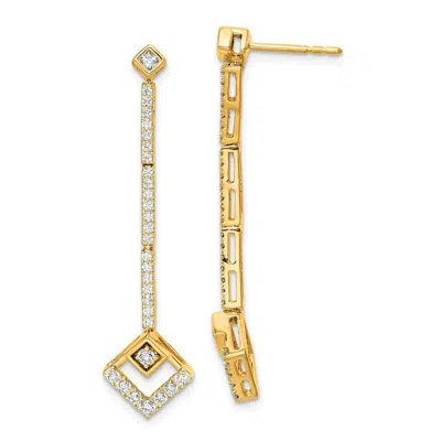 Diamond2deal 14k Gold 0.55 Ct Lab Grown Diamond Dangle Earrings Vs Clarity, G-h Color In White