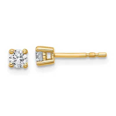 Diamond2deal 1/4 Ct Round Cut Lab Grown Diamond Stud Earrings 14k Yellow Gold Vs, D-e In White