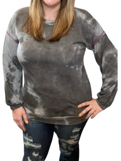 Honeyme French Terry Tee In Charcoal Grey In Grey
