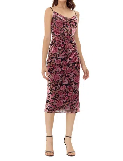 ADELYN RAE VIE BURNOUT MIDI DRESS IN PINK MULTI 