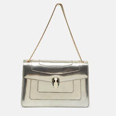 Bvlgari Metallic Patent Leather Medium Serpenti Forever Shoulder Bag In Multi
