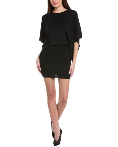 Reiss Julia Knitted Cape Sleeve Dress In Black