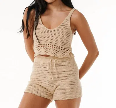 Rip Curl Sea Of Dreams Crochet Top In Natural In White