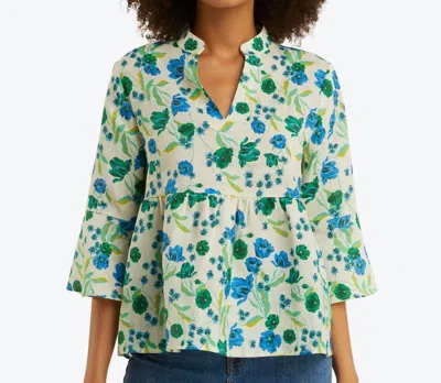 Draper James Maya Top In White Field Poppy In Multi