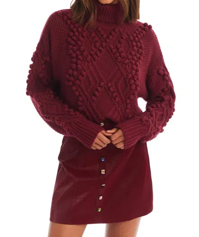 Allison New York Daphne Turtleneck Sweater In Merlot In Red