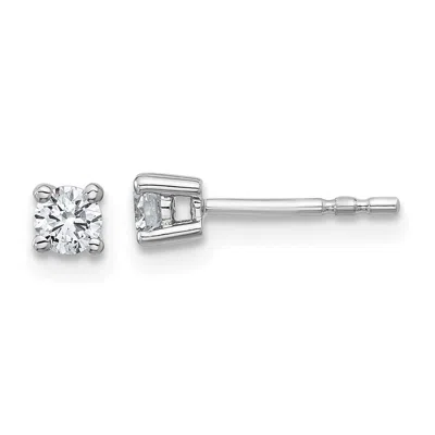 Diamond2deal 14k White Gold 1/4 Ct Round Lab Grown Diamond Stud Earrings Vs Clarity, G-h Color In White