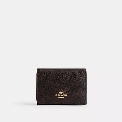 Coach Outlet Card Holder Wallet In Blocked Signature Canvas In Multi