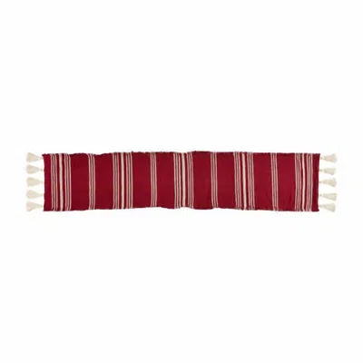 Mudpie Ponchaa Table Runner In Red Stripe