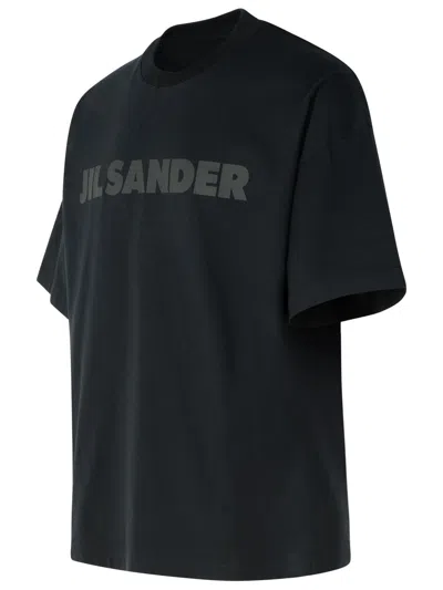 Jil Sander Cotton Jersey Logo T-shirt In Black