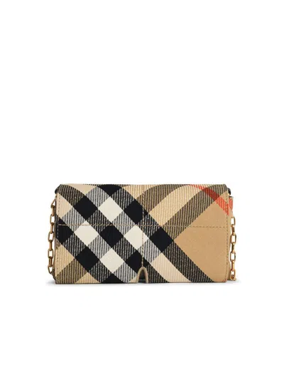 Shop Burberry 'check' Crossbody Bag In Beige