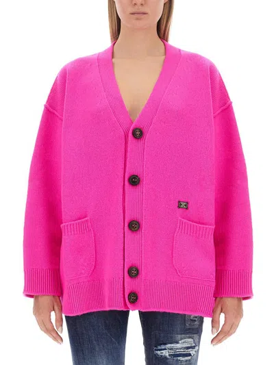 Dsquared2 Wool Cardigan In Purple