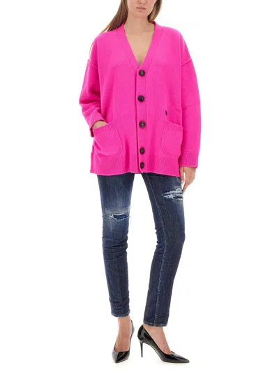 Dsquared2 Wool Cardigan In Purple