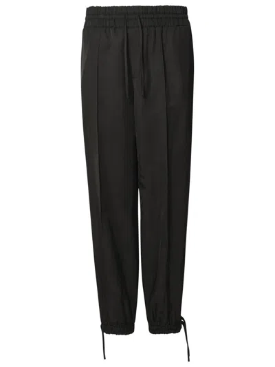 Jil Sander Drawstring-waist Tapered Trousers In Black