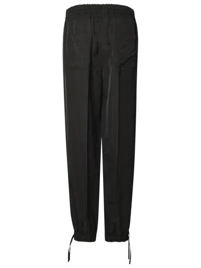 Jil Sander Drawstring-waist Tapered Trousers In Black
