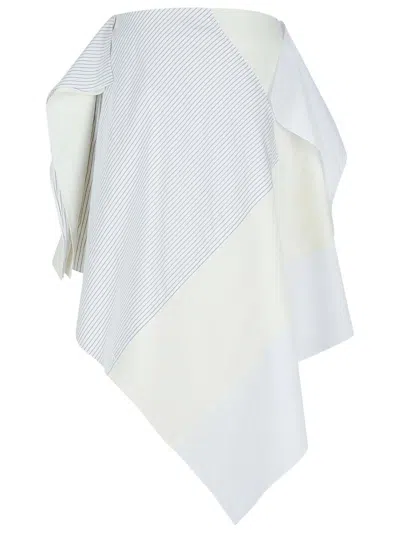 Jw Anderson Cotton Skirt With Patchwork Striped Layers In Grey
