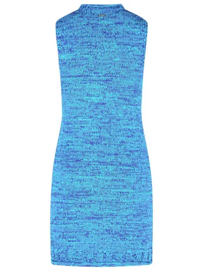 Jw Anderson Knit Texture Mini Length Dress In Blue