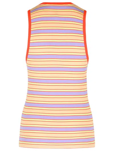 Jw Anderson Multicolor Contrast Trim Striped Tank Top In Pink
