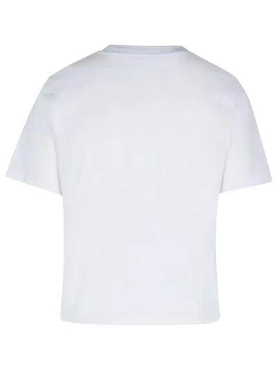 Jw Anderson Mens White Anchor-embroidery Crop Cotton-jersey T-shirt In White