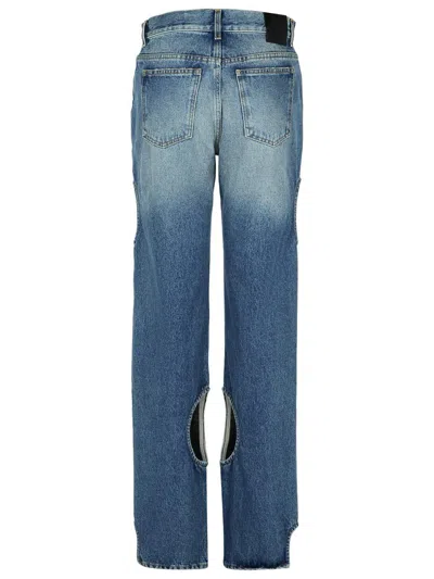 Off-white Meteor Cut-out Straight-leg Jeans In Blue