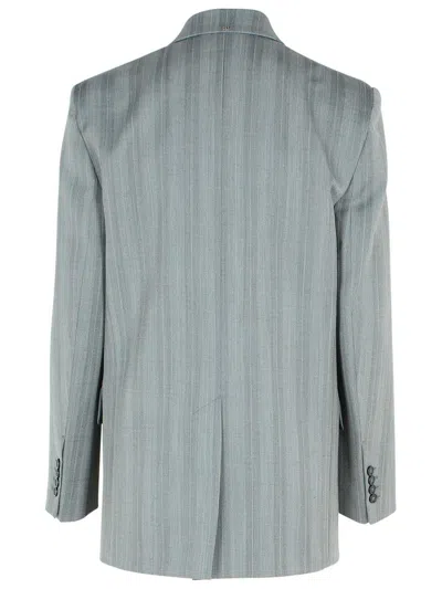 Sportmax Merlot Grey Virgin Wool Blend Blazer In Grey