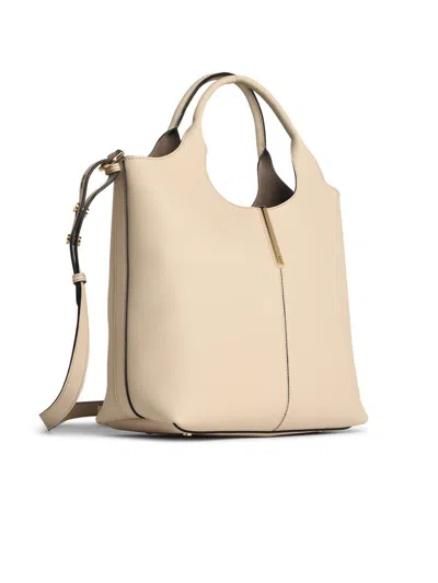 Tod's Small Leather Shopping Bag In White