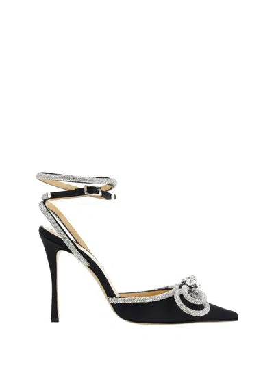 Mach&mach Double Bow 110mm Patent-finish Leather Pumps In Black
