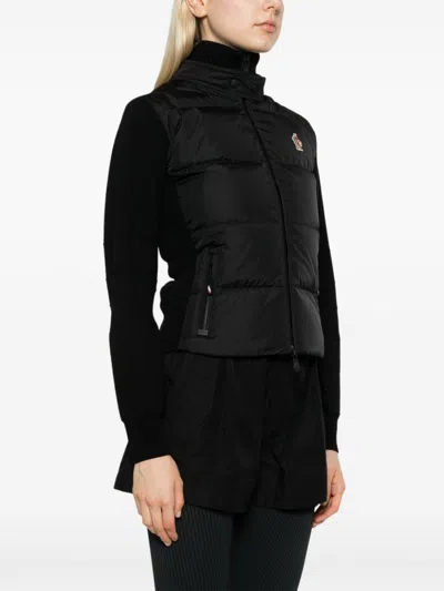Moncler Padded Zip-up Jacket In Black