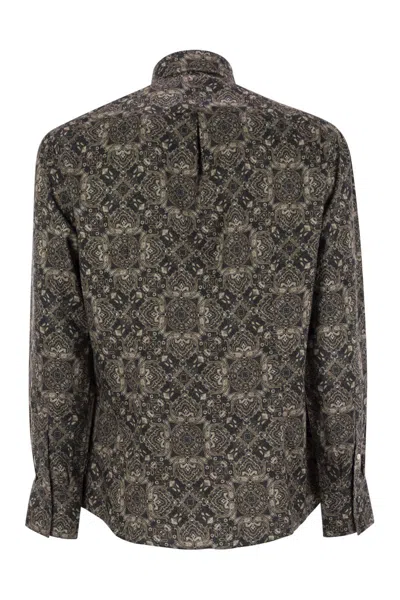 Brunello Cucinelli Paisley Print Cotton Shirt