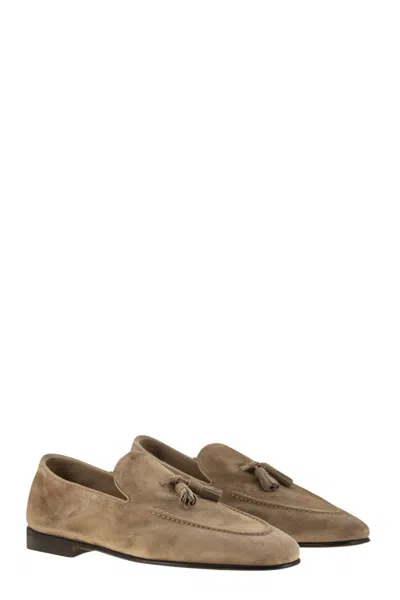 Brunello Cucinelli Men Suede Moccasins With Tassels