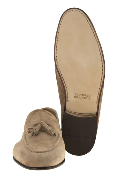 Brunello Cucinelli Men Suede Moccasins With Tassels