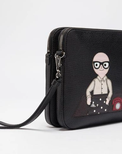 Shop Dolce & Gabbana Handheld Pouch With Patches Of Designers In Black