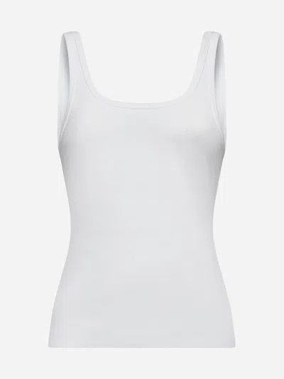 Mm6 Maison Margiela White Ribbed Cotton Tank Top