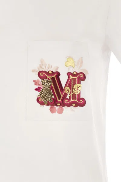 Shop Max Mara Nunzio - Short-sleeved T-shirt With Pocket And Embroidery