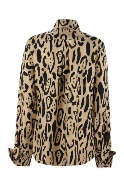 Sportmax Armony Animal Patterned Long-sleeved Shirt