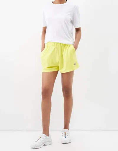 Moncler Yellow Logo Patch Terry Shorts
