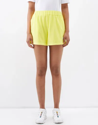 Moncler Yellow Logo Patch Terry Shorts