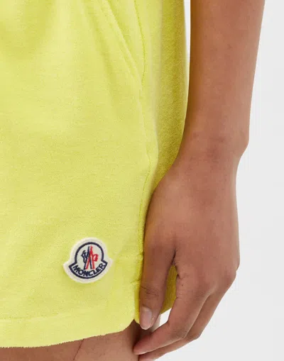 Moncler Yellow Logo Patch Terry Shorts