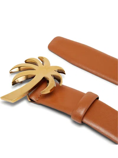 Palm Angels Palm Tree-buckle Leather Belt