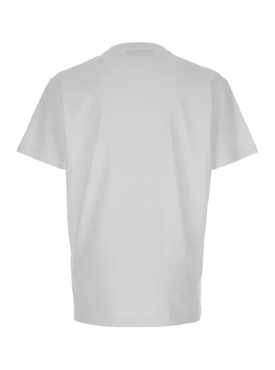 Dsquared2 White T-shirt With Chest Logo Application In Cotton Man In White