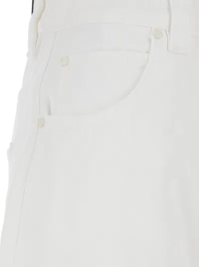 Pinko 'eloise' White Jeans With Belt Loops And Logo Patch On The Rear In White