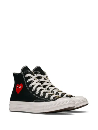 Comme Des Garçons Play Play Converse Cotton High Sneakers In Black