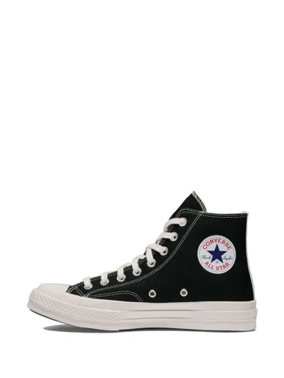 Comme Des Garçons Play Play Converse Cotton High Sneakers In Black