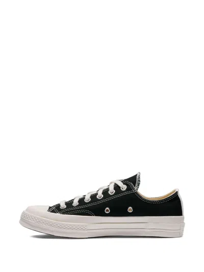 Comme Des Garçons Play Black Low-top Converse With Red Heart Sneakers Black In Black