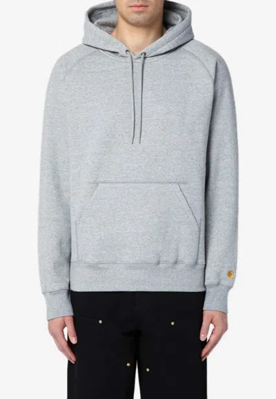 Carhartt Hooded Chase Sweatshirt Heather Grey In Gray