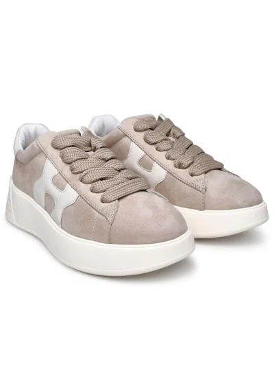 Hogan Beige Rebel Suede Sneakers In Beige