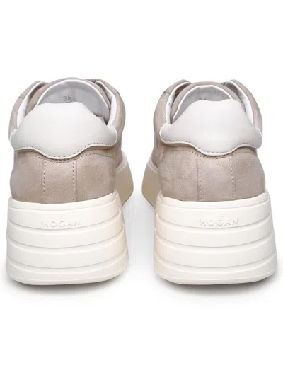Hogan Beige Rebel Suede Sneakers In Beige