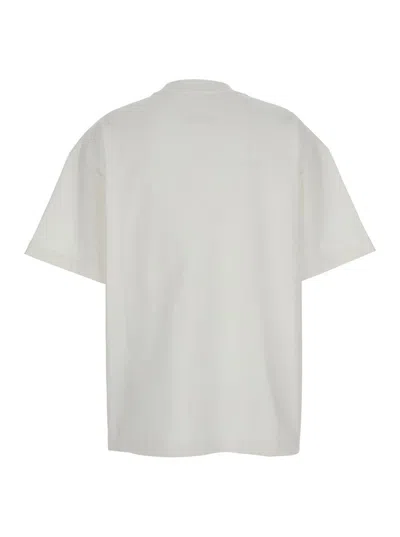 Jil Sander White Crewneck T-shirt With Tonal Logo Print On The Front In White