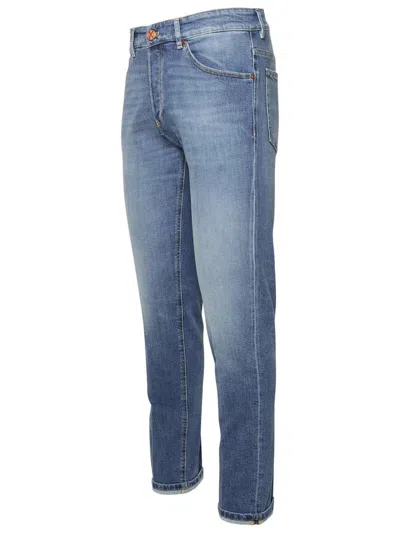 Pt05 Light Blue Cotton Jeans In Blue
