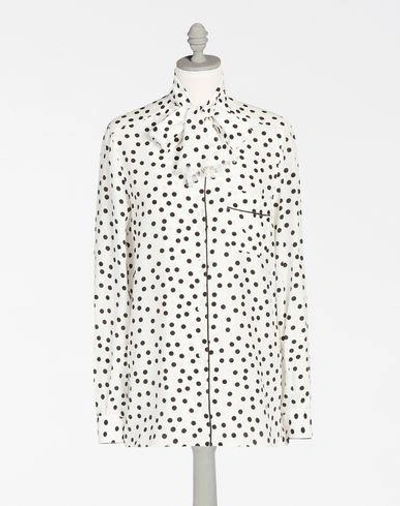 Shop Dolce & Gabbana Printed Silk Pyjama Top In White