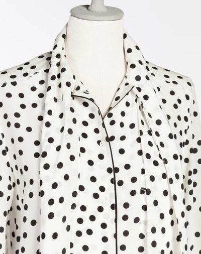 Shop Dolce & Gabbana Printed Silk Pyjama Top In White